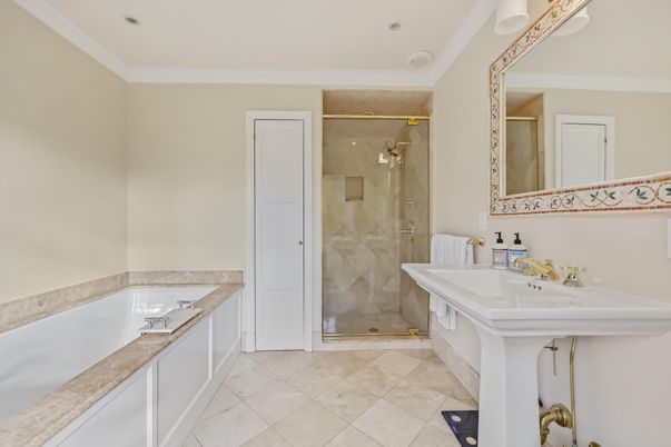 Bathroom, Dual Sink Vanities, Glass Shower, Interior