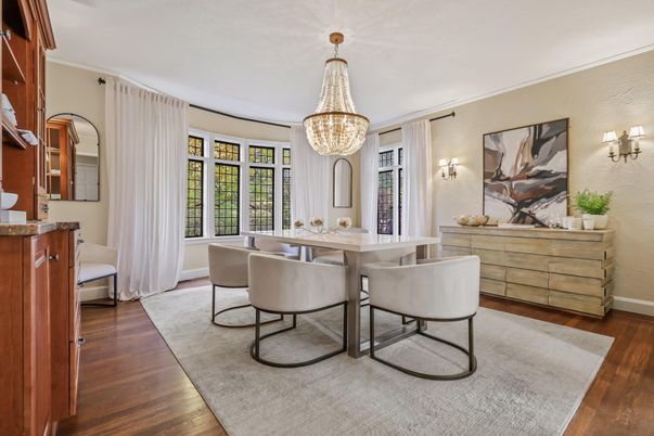 Chandelier, Dining room, Interior, Wood Texture Flooring