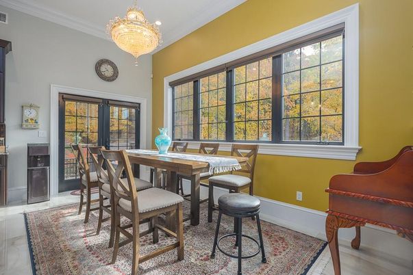 Chandelier, Dining room, Interior, Recessed Lighting