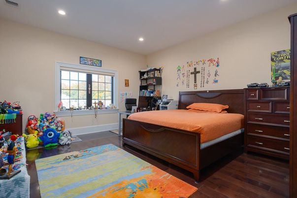 Bedroom, Home Office, Interior, Recessed Lighting, Wood Texture Flooring