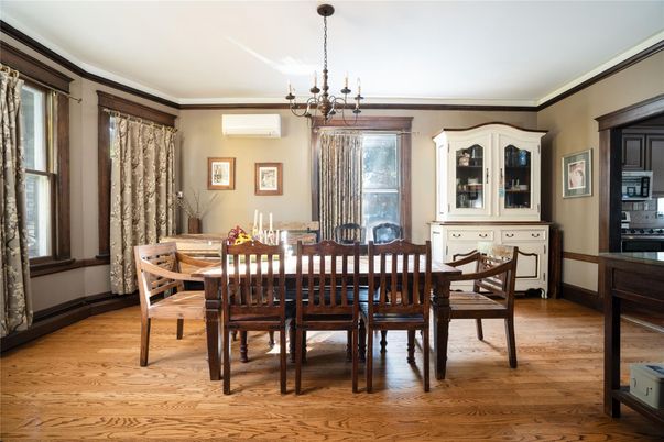 Chandelier, Dining room, Interior, Wood Texture Flooring