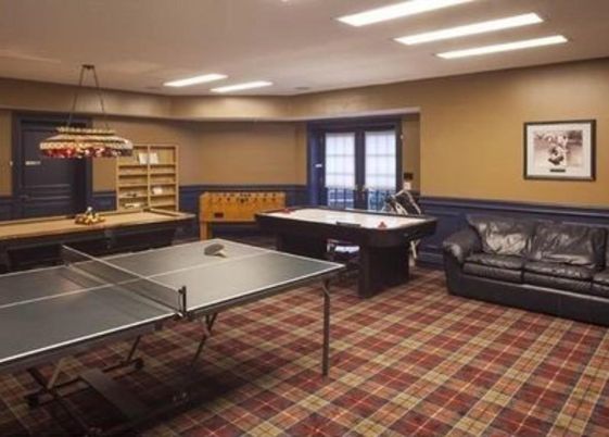 Billiard Table, Chandelier, Game Room, Interior, Pendant Lights, Recessed Lighting