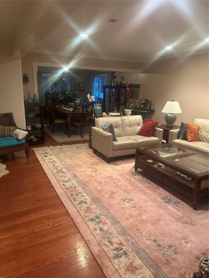 Dining room, Interior, Living room, Recessed Lighting, Wood Texture Flooring