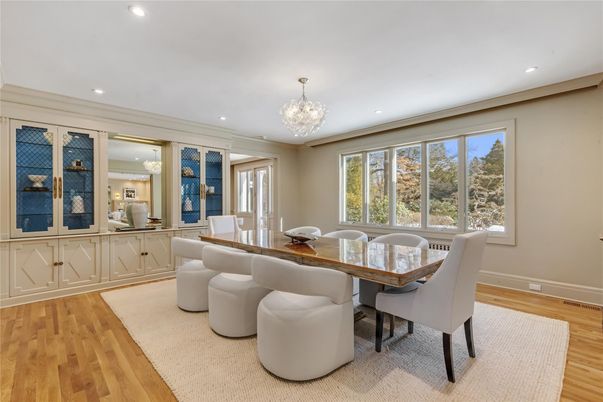 Chandelier, Dining room, Interior, Recessed Lighting, Wood Texture Flooring
