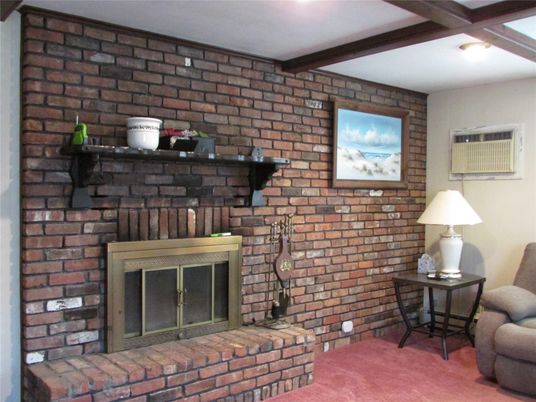 Fireplace, Interior, Stone Walls, Wooden Beams