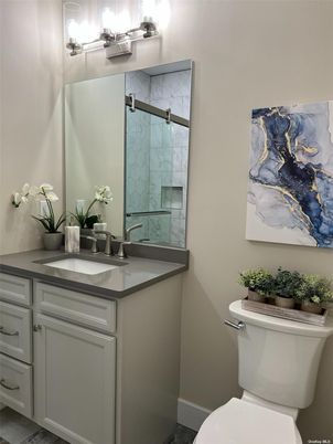 Bathroom, Glass Shower, Interior, Marble Walls