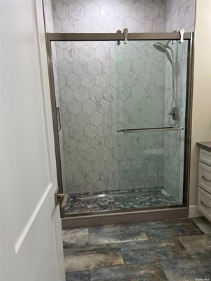 Bathroom, Glass Shower, Interior, Marble Walls