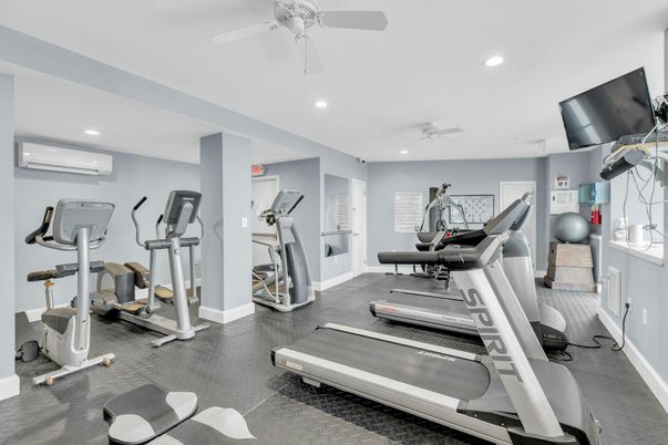 Fitness Equipment, Gym, Interior, Recessed Lighting