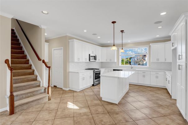 Interior, Kitchen, Pendant Lights, Recessed Lighting, Stainless Steel Appliances