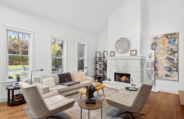 Fireplace, Interior, Living room, Wood Texture Flooring