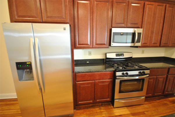 Interior, Kitchen, Stainless Steel Appliances, Wood Texture Flooring