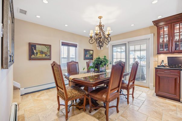Chandelier, Dining room, Interior, Recessed Lighting