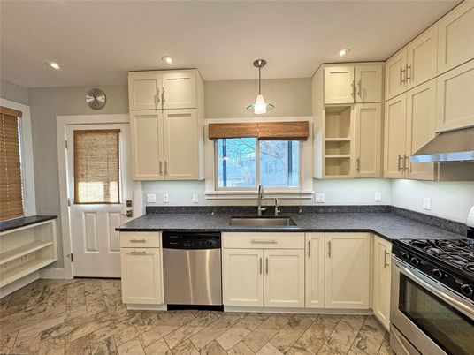 Interior, Kitchen, Pendant Lights, Recessed Lighting, Stainless Steel Appliances