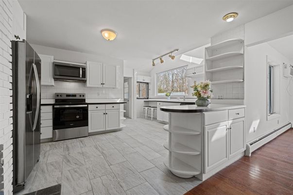 Interior, Kitchen, Stainless Steel Appliances, Wood Texture Flooring