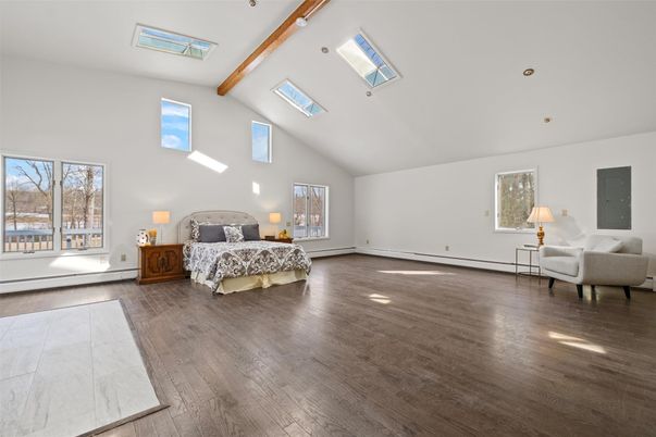 Bedroom, Interior, Wooden Beams, Wood Texture Flooring