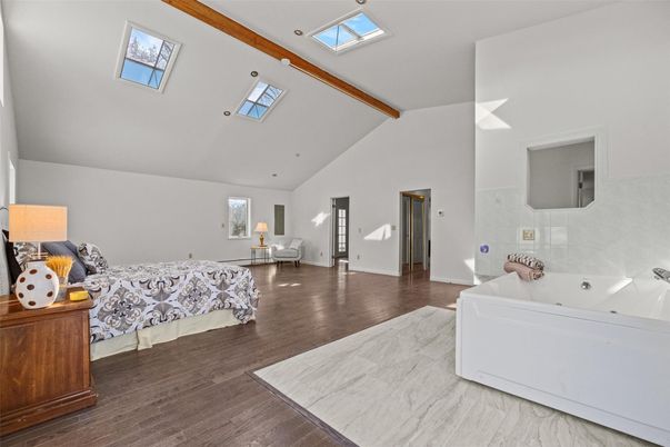 Bathroom, Bedroom, Interior, Wooden Beams, Wood Texture Flooring