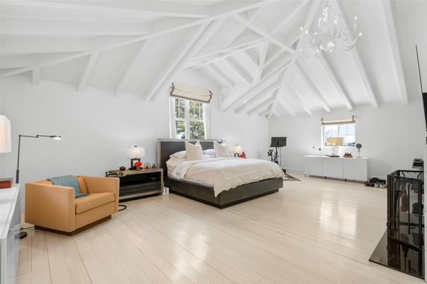 Bedroom, Chandelier, Interior, Wood Texture Flooring