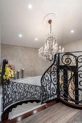Chandelier, Interior, Recessed Lighting, Wood Texture Flooring