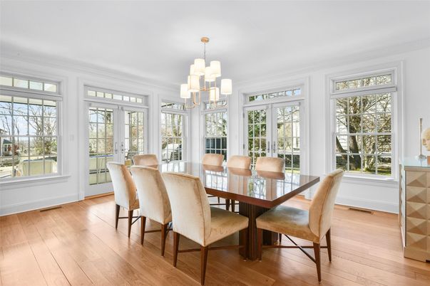 Chandelier, Dining room, Interior, Wood Texture Flooring