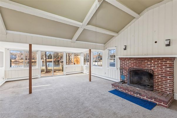 Empty room, Fireplace, Interior, Stone Walls