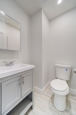 Bathroom, Interior, Recessed Lighting, Wood Texture Flooring