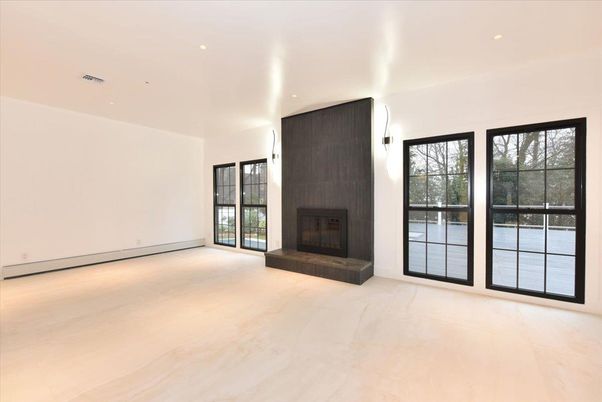Empty room, Fireplace, Interior, Recessed Lighting