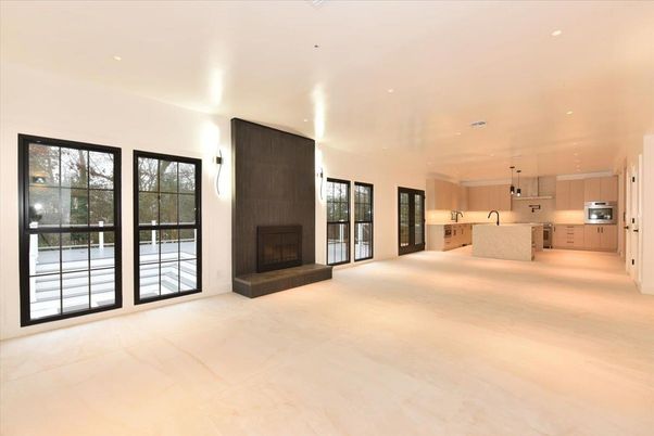 Fireplace, Interior, Kitchen, Pendant Lights, Recessed Lighting