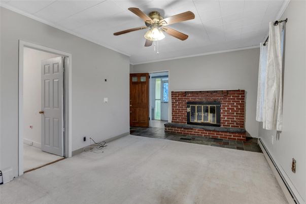 Empty room, Fireplace, Interior