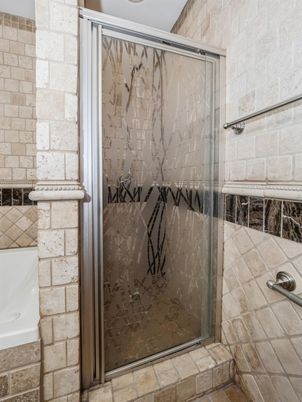 Bathroom, Glass Shower, Interior, Stone Walls