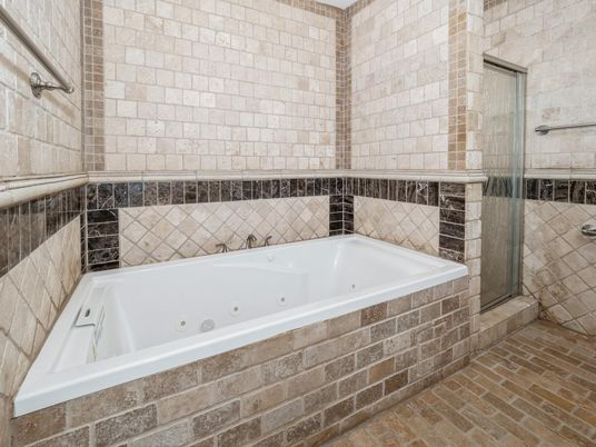 Bathroom, Glass Shower, Interior, Stone Walls