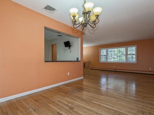 Chandelier, Empty room, Interior, Wood Texture Flooring
