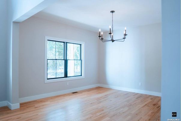 Chandelier, Empty room, Interior, Pendant Lights, Wood Texture Flooring