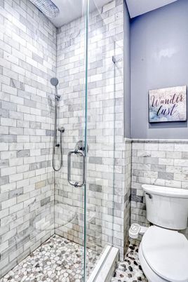 Bathroom, Glass Shower, Interior, Stone Walls
