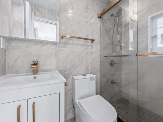 Bathroom, Glass Shower, Interior, Marble Walls