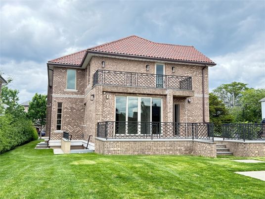 Backyard, Exterior, Facade, Brick Facade, Mediterranean