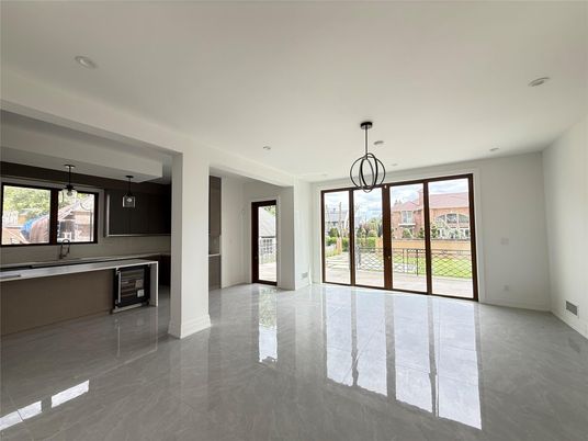 Empty room, Interior, Kitchen, Pendant Lights, Recessed Lighting