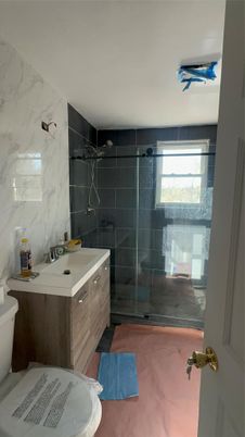Bathroom, Glass Shower, Interior, Marble Walls