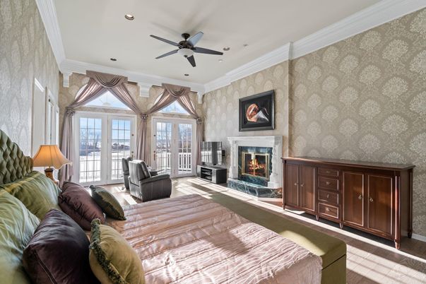 Bedroom, Fireplace, Interior, Recessed Lighting
