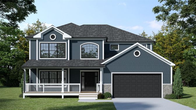 Attached, Exterior, Facade, Brick Traditional