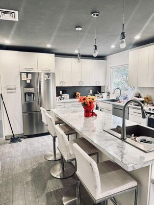 Interior, Kitchen, Pendant Lights, Recessed Lighting, Stainless Steel Appliances