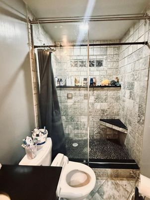 Bathroom, Glass Shower, Interior, Stone Walls
