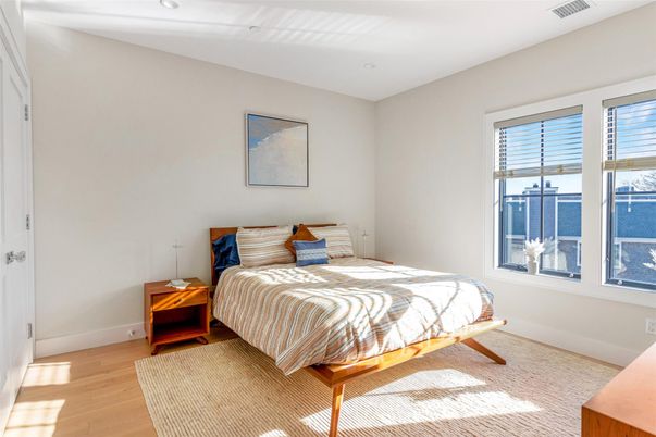 Bedroom, Interior, Recessed Lighting, Water, Wood Texture Flooring