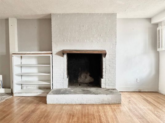 Fireplace, Interior, Wood Texture Flooring