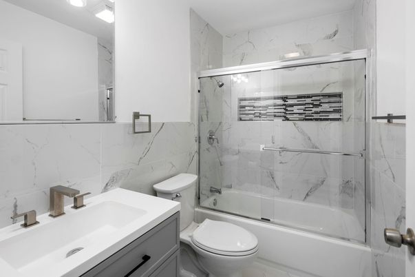Bathroom, Glass Shower, Interior, Marble Walls