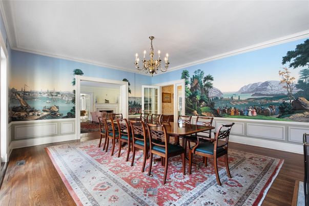 Chandelier, Dining room, Interior, Wood Texture Flooring