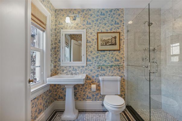 Bathroom, Glass Shower, Interior, Marble Walls