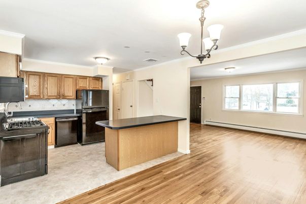 Chandelier, Interior, Kitchen, Pendant Lights, Wood Texture Flooring