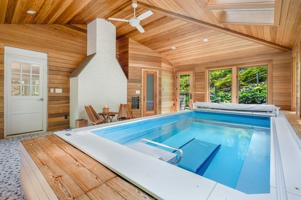 Interior, Pool, Recessed Lighting, Wooden Ceilings, Wooden Walls