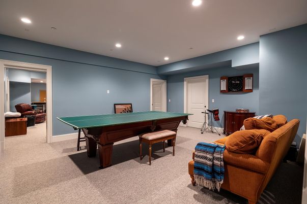 Billiard Table, Game Room, Interior, Recessed Lighting