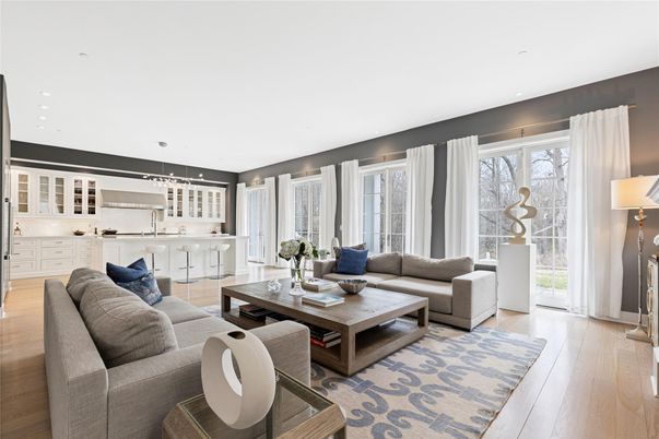 Interior, Kitchen, Living room, Pendant Lights, Recessed Lighting, Wood Texture Flooring